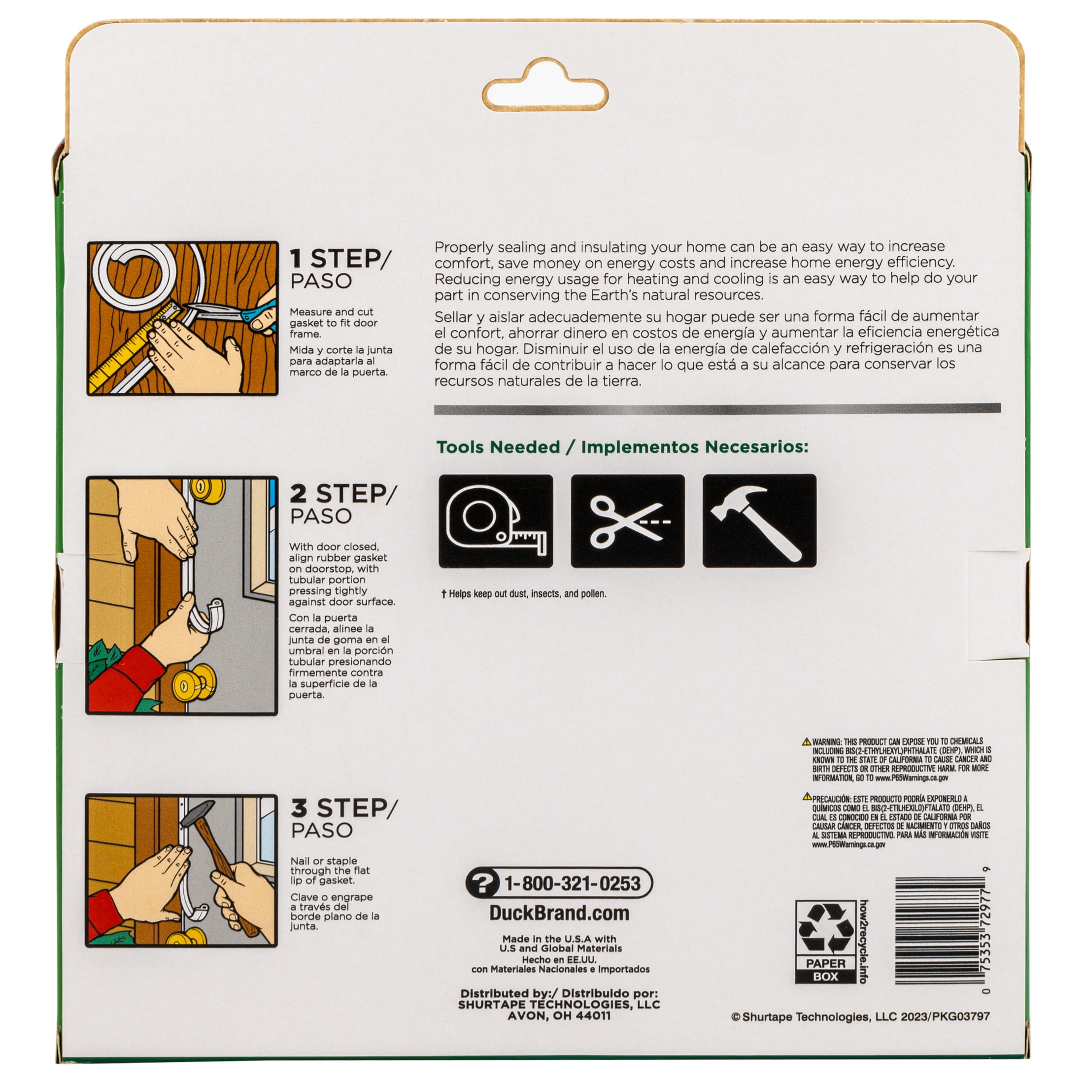 Duck Brand Vinyl .88 in. x 17 ft. Gasket Weatherstrip Seal for Doors White