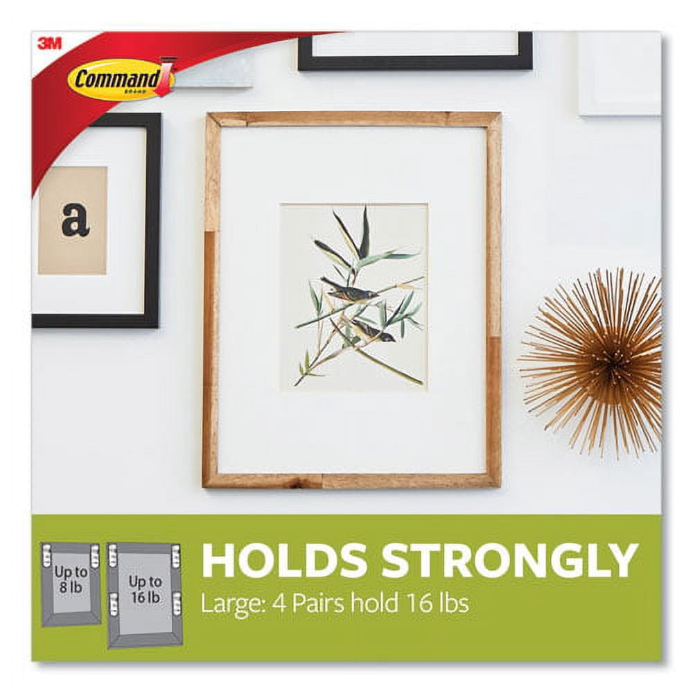 Picture Hanging Strips, Removable, Holds Up To 4 Lbs Per Pair, 0.75 X 3.65, Black, 4 Pairs/pack | Bundle of 5 Packs