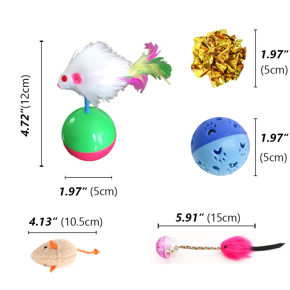 Dreamtale Cat Toys Kitten Teaser Interactive Plush Stuffed Toys including Catnip for Indoor Cat