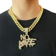 thumbnail image 7 of Men Women Hip Hop NO LOVE Pendant Necklace 13mm Crystal Cuban Chain HipHop Iced Out Bling Necklaces Fashion Charm Jewelry, 7 of 7