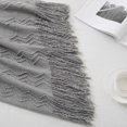 thumbnail image 3 of Throw Blanket Textured Solid Soft Sofa Couch Decorative Knitted Blanket, 50" x 60",Darkgrey, 3 of 7