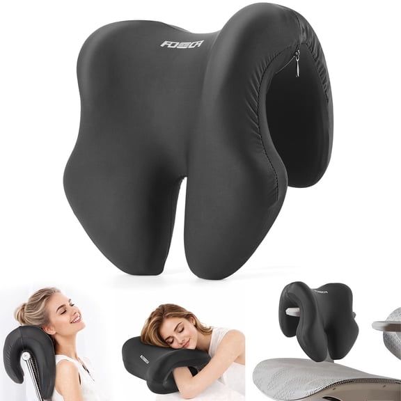 MOONORAH Ergonomic Memory Foam Neck Support Pillow, Office Chair Headrest Attachment for Car, Office & Gaming