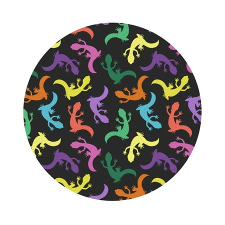 

Matuu Colorful Lizards for Cup Coasters Set of 6 Leather Coasters Desk Coasters for Office Measures 4” x 4” Round Shape