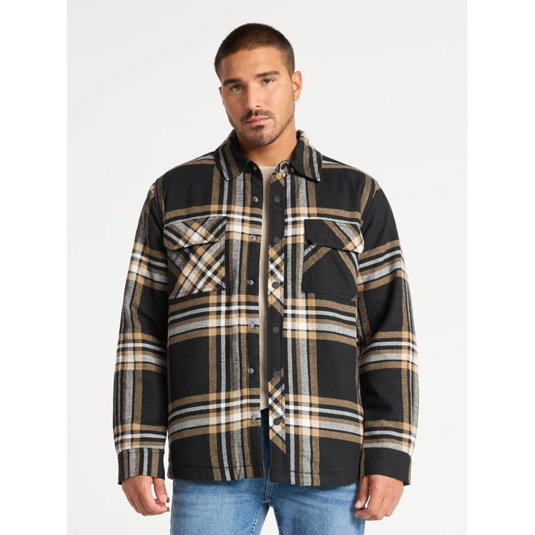 George Men's Quilted Flannel Shirt Jacket photo 1