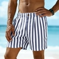 thumbnail image 5 of BVnarty Men's Striped Relaxed Fit Swim Trunks with Compression Liner Quick Dry Board Shorts Beach Shorts with Pockets Navy M, 5 of 7