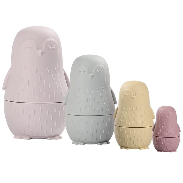 A Juego Tamaño Color Regalos Juguete Montessori para Niñas (pingüino Beige)