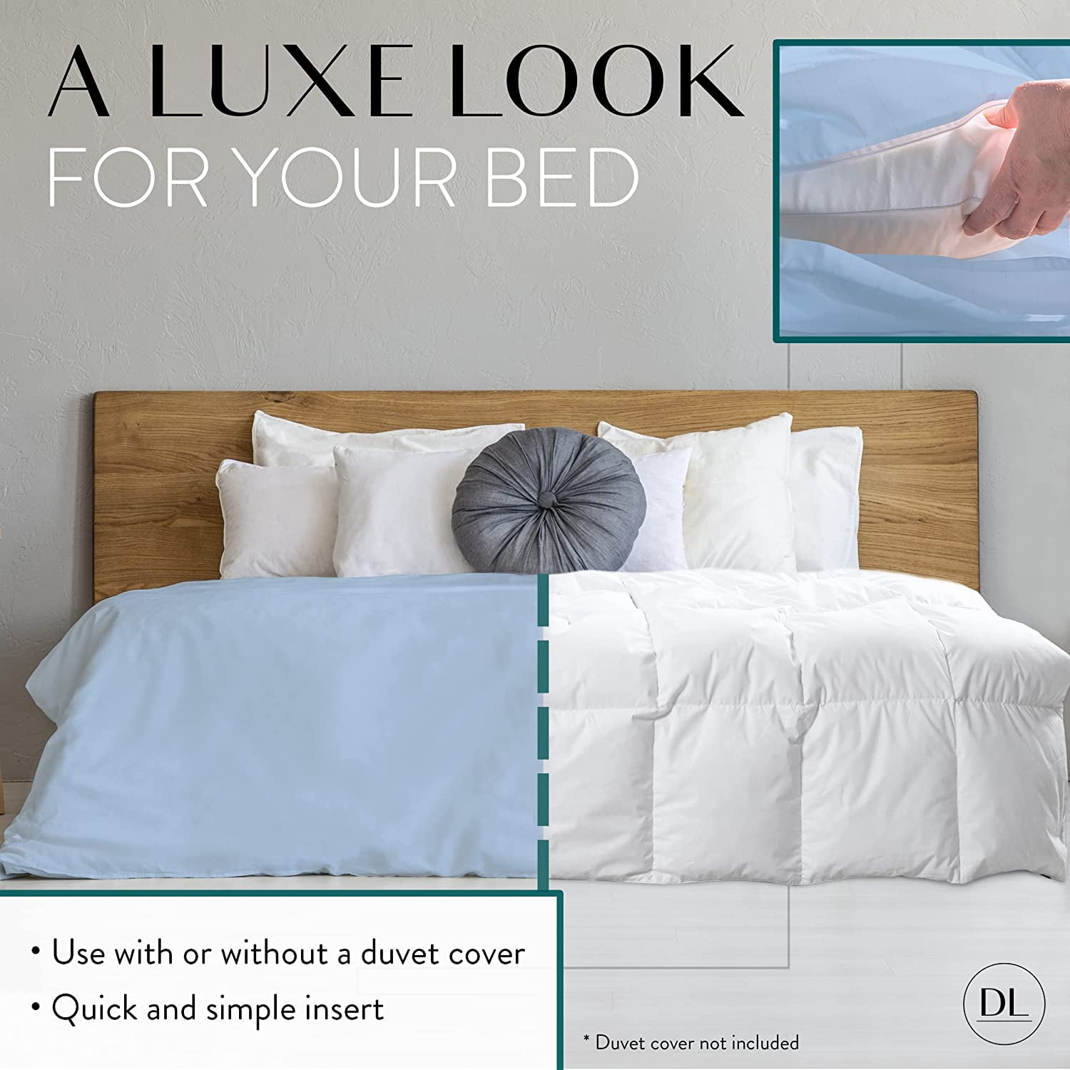 Danjor Linens Duvet Insert - California King Size Bed - Microfiber, White