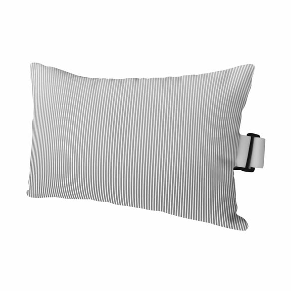 Gray Striped Outdoor Pillows for Chaise Lounge Chair Waterproof Lumbar Pillows with Insert&Strap Beach Headrest Pillow Modern Minimalist Vertical Stripes Lines Pillow for Patio Pool 11"x16"