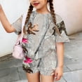 thumbnail image 5 of Grblisyd Outfits for Girls 10-12 Camo Maple Leaf Print Short Sleeve Crew Neck Tee Shirt and Loose Shorts Set Cute Summer Outfits, 5 of 6