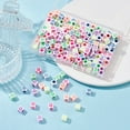thumbnail image 5 of 1Box 210Pcs 6 Colors Opaque White Acrylic European Beads Large Hole Beads Cube with Heart White 7x7x7mm Hole: 4mm 35pcs/color, 5 of 5