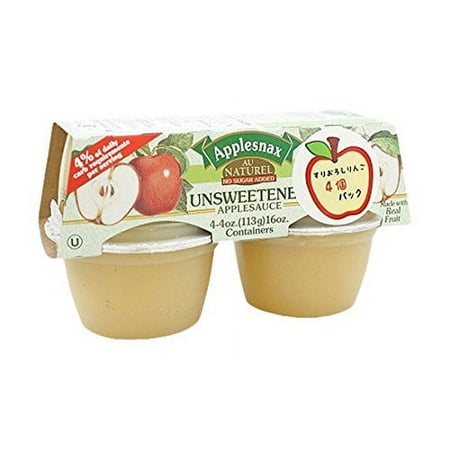 Applesnax Applesauce Unsweetened 4Oz Cup