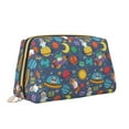 thumbnail image 2 of Gaeub Cartoon Space Printed Travel Cosmetic Bag,Makeup Bag, Large Capacity Toiletry Bag for Women, Portable Pouch Make Up Organizer with Zipper and Divider, 2 of 8