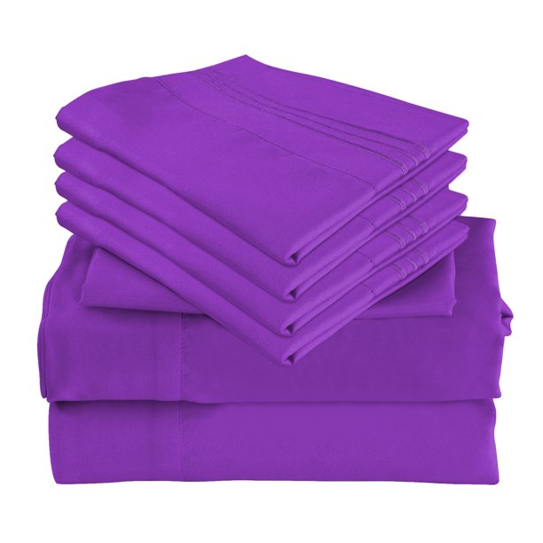4 Piece Luxury Rayon Made From Bamboo Sheets Set Twin Violet Sheets