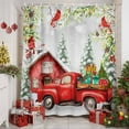 thumbnail image 3 of Christmas Truck Shower Curtain, Xmas Trees Red Birds Snowflake Winter Gift Waterproof Fabric Shower Curtains with 12 Hooks, Bathroom Curtain Set for Bathroom Accessories Decor, 72 x 84 Inches, 3 of 9