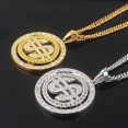 thumbnail image 2 of KEINXS Big Rotatable Us Dollar Money Sign Pendant Necklace Men Rapper Hip Hop, 2 of 6