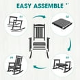 thumbnail image 4 of JUSTLET HDPE Single Rocking Chair with 1 Detachable Cushion - Waterproof, All-Weather Durable Outdoor Seating, Perfect for Poolside, Garden, Balcony, Gray Chair & Floral Cushion, 4 of 10