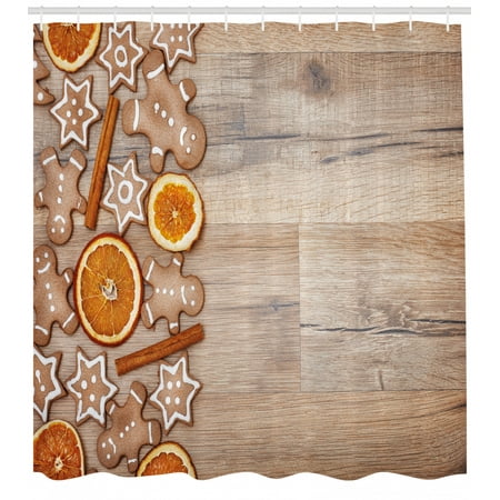 Gingerbread Man Shower Curtain Dried Orange Slices Cinnamon
