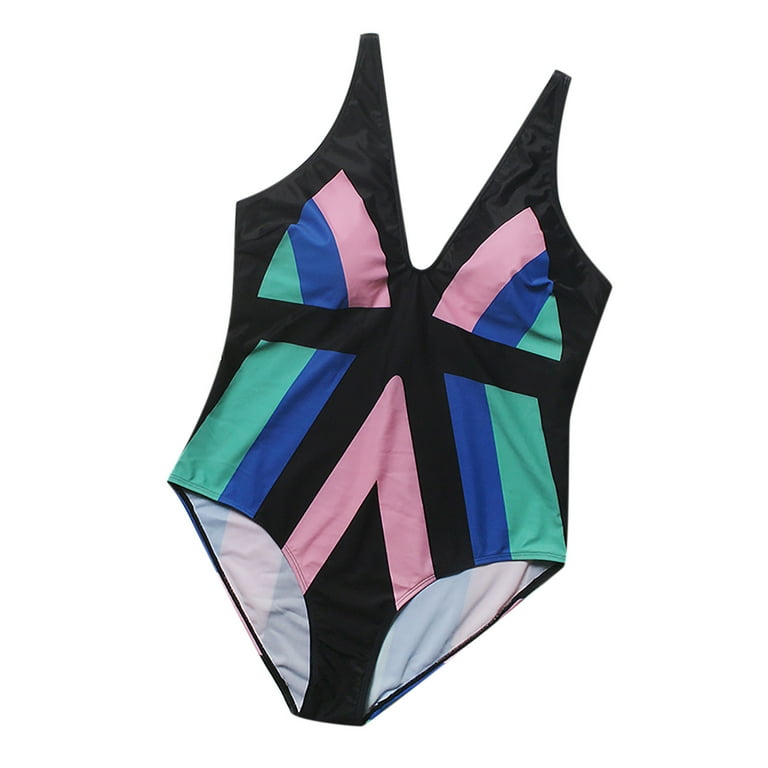 Swimsuits For All Women's Plus Size Colorblock One-Piece Swimsuit