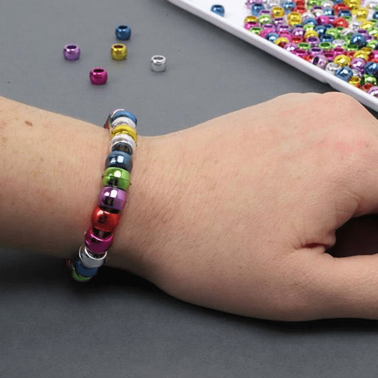 Purple Glitter Plastic Craft Pony Beads 6x9mm, 500 beads Bulk Pack - Bead  Bee