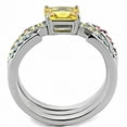 thumbnail image 4 of Womens Ring Anillo Para Mujer Stainless Steel Ring with AAA Grade CZ in Topaz, 4 of 5