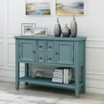 thumbnail image 2 of 46'' Console Table with Storage Drawer&Shelf, Narrow Buffet Cabinet Sideboard Accent Entryway Console Sofa Table, Farmhouse Wooden Foyer Hallway Couch Table for Living Room/Entrance, Blue, A1637, 2 of 8