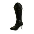 thumbnail image 1 of Women's Fashion Casual Winter Boots Pointed Toe Solid Color Back Zipper Heel Over The Knee Boots, 1 of 9