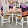 thumbnail image 3 of Summer Beach Sunset Landscape Chair Covers Set of 6 Coastal Ocean Palm Tree Red Cloudy Sky Chair Back Covers Stretch Removable Washable Slipcovers Protector for Dining Room Kitchen Party Decor, 3 of 9