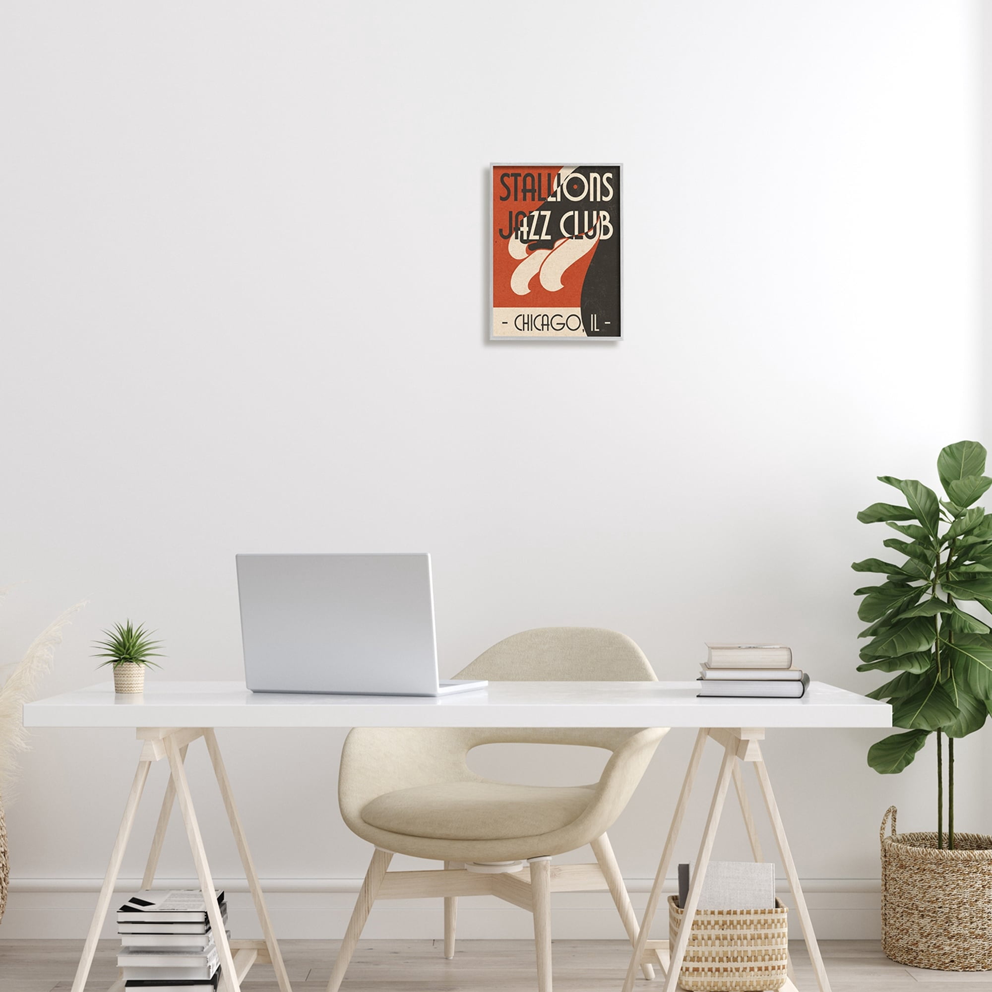 Stupell Industries Stallions Jazz Club Retro Abstract Horse Chicago Illinois, 11 x 14, Design by Daphne Polselli