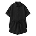 thumbnail image 5 of Women Short Set 2 Piece Set Button Down Blouse and Shorts Women Summer Clothes Women’s Clothing, 5 of 5