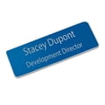 thumbnail image 1 of PlaqueMaker Custom-Engraved Business Name Tag/ID with Magnet, Pin, or Tape Sky Blue w/White Engraving, 1 of 4