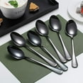 thumbnail image 7 of ReaNea Black Dinner Spoons 6 Pieces, Stainless Steel Table Dessert Soup Spoons Sliverware Set, 7 of 7