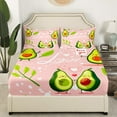 thumbnail image 3 of Erosebridal Kawaii Avocado Sheet Set Full, Cartoon Leaf Plant Bedding Sets Full Size, Romantic Decor, 4pcs, 3 of 7