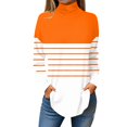 thumbnail image 2 of Topvent Tee Shirts For Women Fall Casual Long Sleeve Shirts Sweatshirt Stripe Printed High Neck Top Pullover, 2 of 5