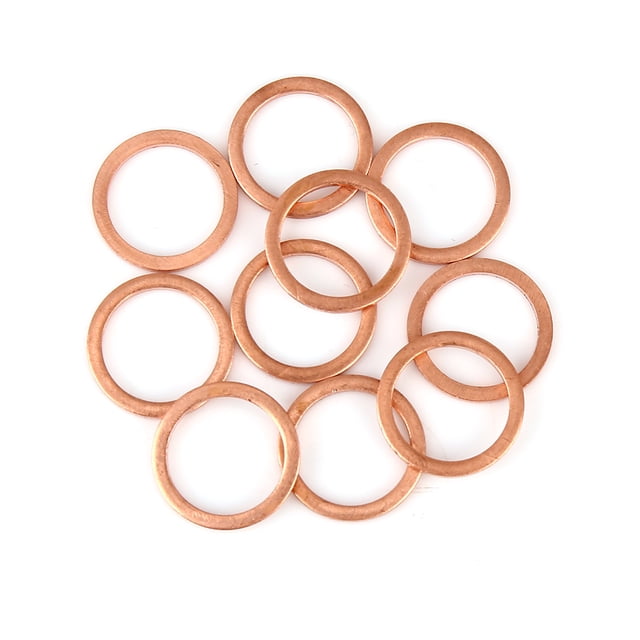 10Pcs Arandela de Cobre círculo de Junta de Sellado Plana para Coche de 14x18x1,5mm