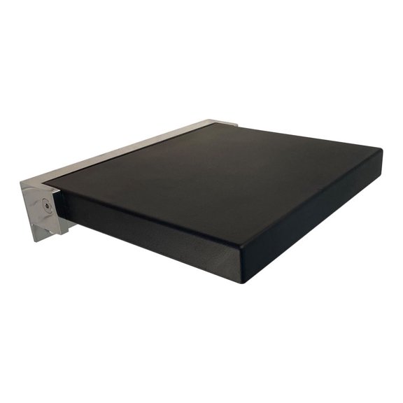 Transolid Preston Flip-Up Fold-Down Wall-Mount Padded Shower Seat, 14 in. W x 13.75 in. D, Black and Polished Chrome, PPS1414UP-09PC