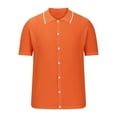 thumbnail image 4 of Men's Casual Button Shirt Short Sleeve Vintage Clothing Knit Polo Shirt Summer Beach Shirt, 4 of 6