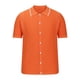 thumbnail image 4 of Playeras Elvqul de Hombre Playa Naranja Manga Corta de Color Sólido con Solapa, 4 of 6