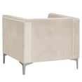 thumbnail image 4 of Morden Fort Contemporary Living Room Arm Chair Velvet Upholstered Small Couch Beige, 4 of 8