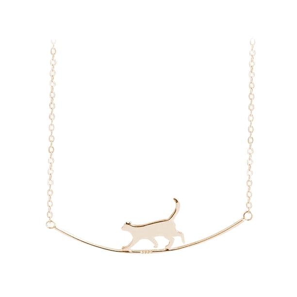 Walking Cat Cadena Walking Cat Collar Lindo collar de clavícula Collares de gato escalada Colgantes