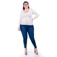 thumbnail image 1 of Sueter acanalado con botones Roman Fashion /Tallas Extras, 3157 (Beige) beige 36, 1 of 5