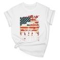 thumbnail image 2 of Crewneck Graphic T Shirts for Women Women 4th of July Independence Day Shirts Cute Graphic Tees Ladies Flag Shirts Causal Crew Neck Short Sleeve Summer Tops New White XXL, 2 of 3