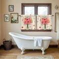 thumbnail image 4 of Spring Flowers Tier Curtains 36 Inch Length, Pastoral Daisy Leaves Country Botanical Beige Cafe Short Curtains for Bathroom Sink, Small Kitchen Curtain Light Filtering Drapes 2 Panels 27.5"Wx36"L, 4 of 8