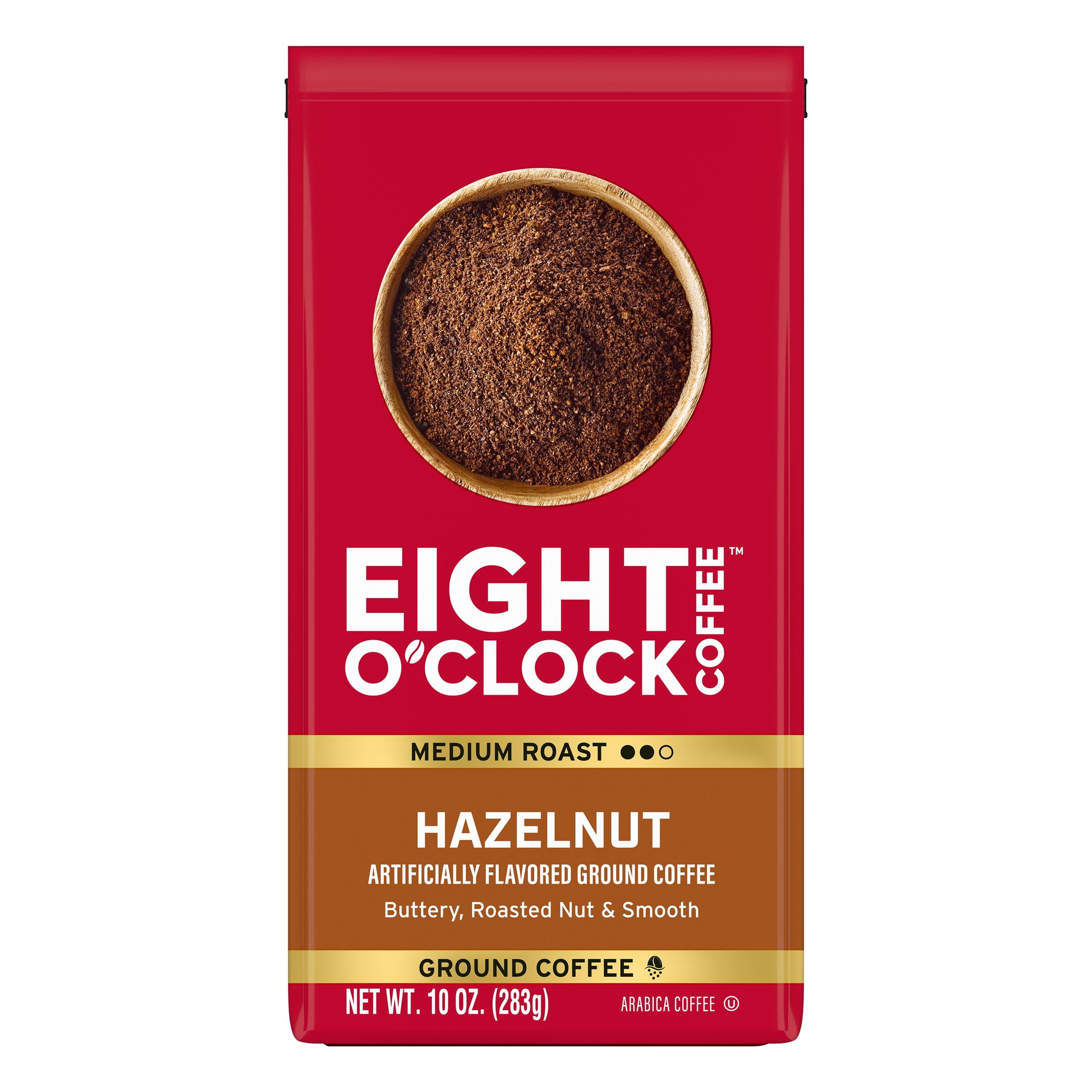 (2 pack) Eight O'Clock Coffee Hazelnut Ground Medium Roast Arabica Coffee 10 oz
