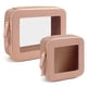 thumbnail image 1 of Set de bolsas de maquillaje FFPaw Travel, funda transparente, neceser, rosa, 1 of 7