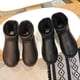 thumbnail image 3 of Botas de nieve impermeables de piel de oveja para mujer, botas cortas de lana de piel de oveja de tamaño de felpa, zapatos de algodón gruesos y planos, 3 of 4