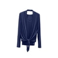 thumbnail image 2 of Ounisa Women's Fashion Long Sleeve V Neck Spring Summer Modal Cardigan Halter Two Piece Set Top Soft Breathable Lightweight, 2 of 5