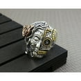 thumbnail image 4 of An old 925 silver retro punk style ring, half skeleton and half goddess, small and luxurious, perfect for gifts to yourself or friends as a New Year gift.,9, 4 of 7