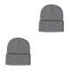 thumbnail image 2 of Sonducket Gorros Beanie Gorros de punto Otoño Invierno Skullcap Manga de moda Ciclismo multifuncional para deportes al aire libre Gris oscuro Gris oscuro 2Conjunto, 2 of 6