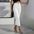 thumbnail image 4 of Summer Capri Pants,Capris for Women Trendy High Waisted Loose Straight Leg Stretchy Capri Cropped Pants with Pockets, 4 of 6
