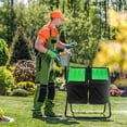 thumbnail image 2 of Dextrus 34 Gallon Dual Chamber Compost Tumbler, Compost Bin Outdoor Rotating with 2 Sliding Doors and Aeration System, Garden Compost Bin BPA Free, 2 of 8